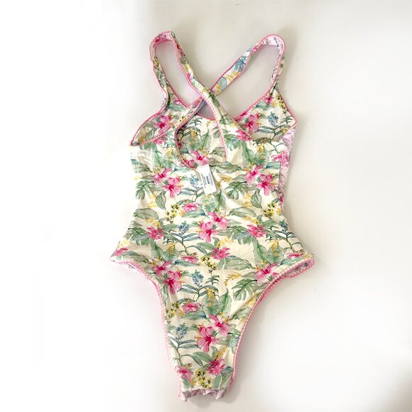 LoveShackFancy X Hurley, Hawaiian High Leg Cheeky Reversible One Piece_S - Picture 11 of 14